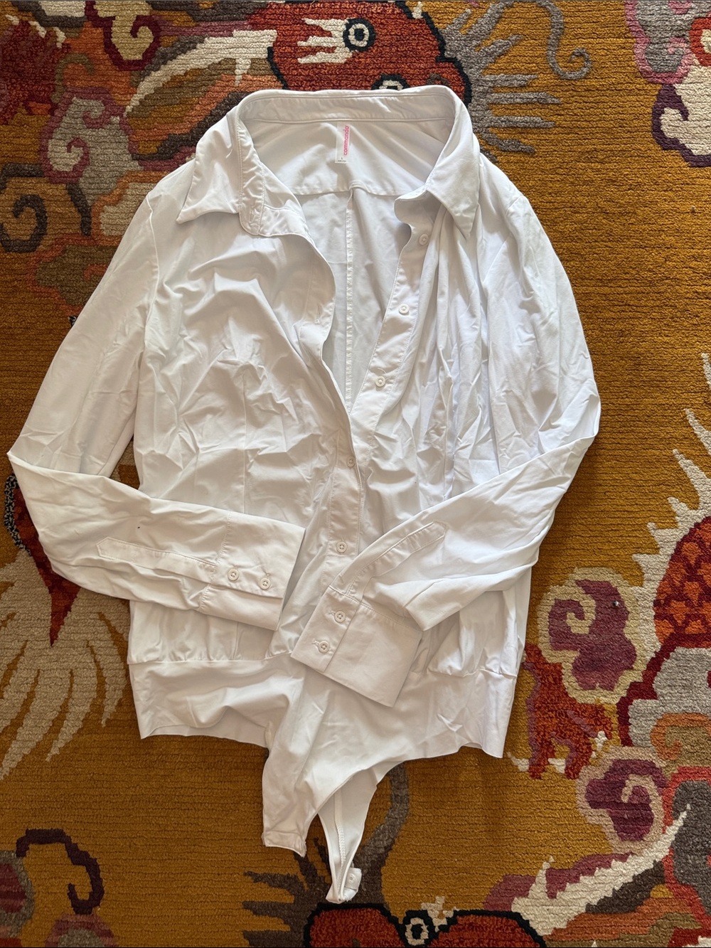 Size L Commando White Button-Front Bodysuit